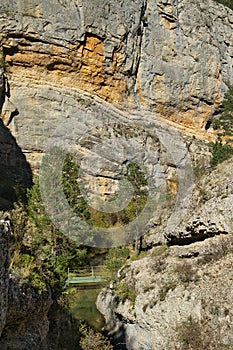 The canyon of La Hoz in Calomarde, Sierra de AlbarracÃ­n, Teruel, Spain