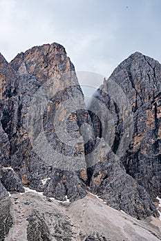 a canyon with a mountain in the background