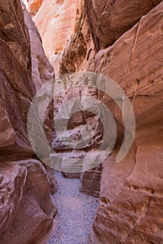 Canyon narrows on White Domes Trail in  Valley of Fire State Park, Nevada United States