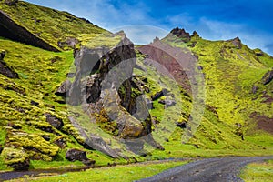 Canyon Pakgil - green grass on freakish rocks photo