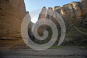 The canyon path is in Yinma Gully.Gansu Province, China