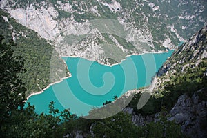 Canyon of Piva lake, Montenegro. Beautiful nature landscape photo