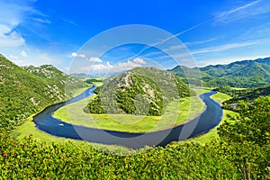 Canyon of Rijeka Crnojevica river in Skadar Lake National Park, photo