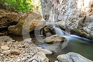 Canyon and river forming the so called Stretta di Longi, Galati Mamertino