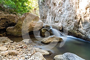 Canyon and river forming the so called Stretta di Longi, Galati Mamertino