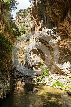 Canyon and river forming the so called Stretta di Longi, Galati Mamertino