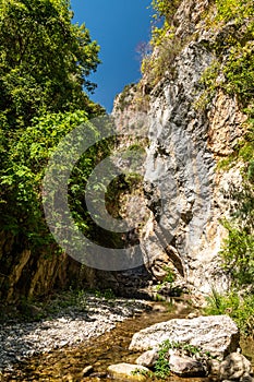 Canyon and river forming the so called Stretta di Longi, Galati Mamertino