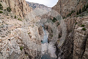 Canyon and Shoshone River at the Buffalo Bill Dam in Cody Wyoming photo