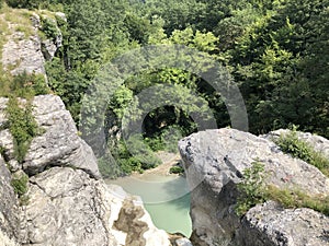 The canyon of the stream below the Sopot waterfall, Pican - Istria, Croatia - Kanjon potoka pod slapom Sopot, PiÄ‡an - Hrvatska