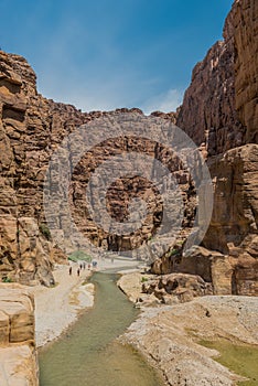 Canyon wadi mujib jordan