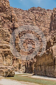 Canyon wadi mujib jordan