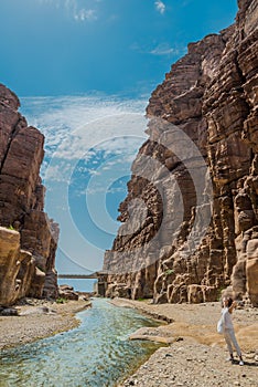 Canyon wadi mujib jordan photo