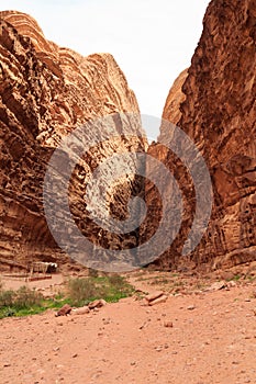 Canyon in Wadi Rum desert, Jordan