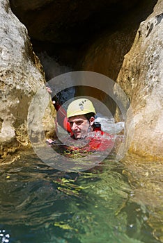 Canyoning in Formiga Canyon, Spain