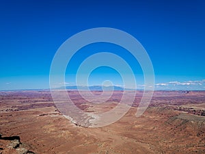 Canyonlands National Park overlooking the mountain in the distance