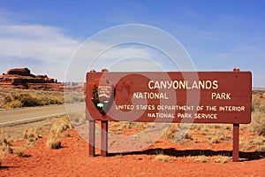 Canyonlands National Park sign, Utah, USA