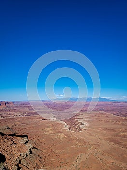 Canyonlands National Park overlooking the mountain in the distance