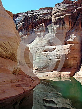 Canyons in Lake Powell of Lake Powell.