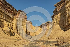 Canyons in the Namibe Desert. Africa. Angola. With erosion marks