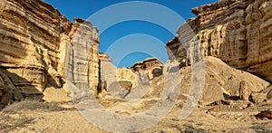 Canyons in the Namibe Desert. Africa. Angola. With erosion marks