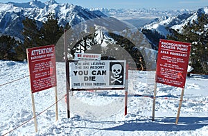Canyons, Park City, Utah warning signs