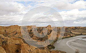 Canyons in Tagus river basin, landscape in `Barrancas de Burujon`, Toledo, Spain