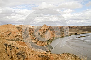 Canyons in Tagus river basin, landscape in `Barrancas de Burujon`, Toledo, Spain