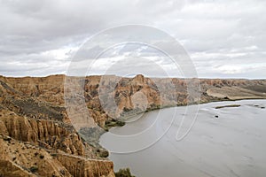 Canyons in Tagus river basin, landscape in `Barrancas de Burujon`, Toledo, Spain