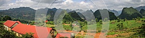Panorama view on the mountains around cao bang, cao bang province, North Vietnam photo