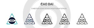 Cao dai icon in filled, thin line, outline and stroke style. Vector illustration of two colored and black cao dai vector icons