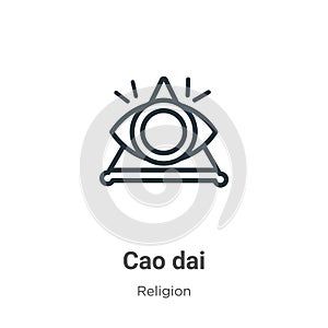 Cao dai outline vector icon. Thin line black cao dai icon, flat vector simple element illustration from editable religion concept