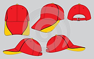 Baseball Cap Design Vector Red / Orange