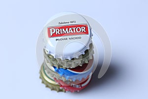 Cap of beer and beverage