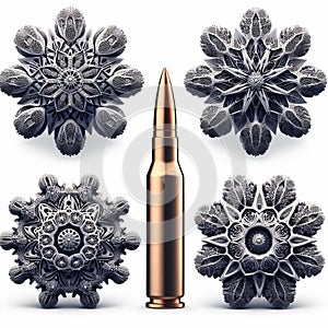 Cap Bullet Rosette Bullet shaped snowflakes with capped rosete photo