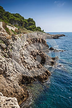 Cap d`Antibes hiking trail, France