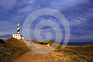 Cap de Favaritx sunset lighthouse cape in Mahon