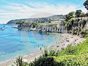 Cap Ferrat beach with azure water and scenic view