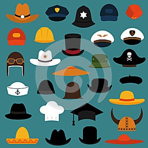 Sombreros a un sombrero iconos 