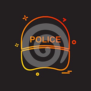 Cap hat law officer police icon vector design