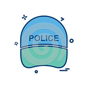 Cap hat law officer police icon vector design