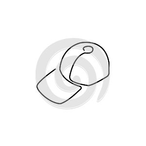 cap, hat one line icon on white background