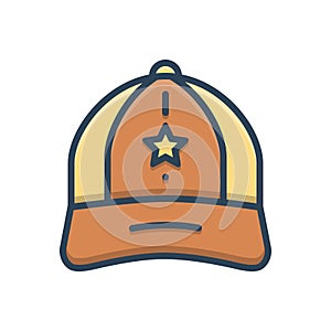 Color illustration icon for Cap, hat and worker