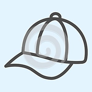 Cap line icon. Baseball leathern hat. Sport vector design concept, outline style pictogram on white background, use for