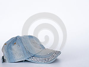 The cap is made of cotton genes . On a white background.