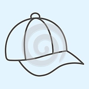 Cap thin line icon. Baseball leathern hat. Sport vector design concept, outline style pictogram on white background, use