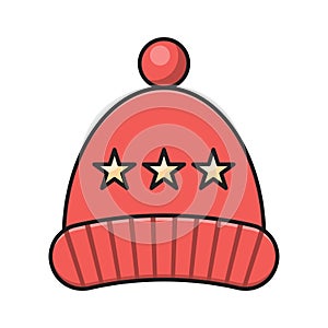 Cap vector flat color icon