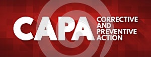 CAPA - Corrective and preventive action acronym, business concept background photo