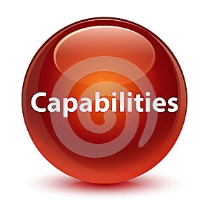 Capabilities glassy brown round button