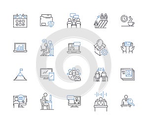Capability and competence line icons collection. expertise , ability , proficiency , know-how , experience, adeptness photo