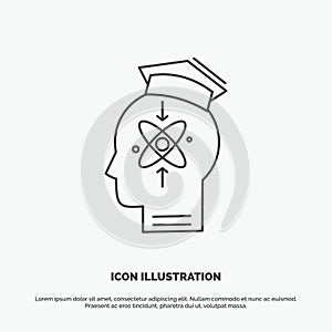 capability, head, human, knowledge, skill Icon. Line vector gray symbol for UI and UX, website or mobile application